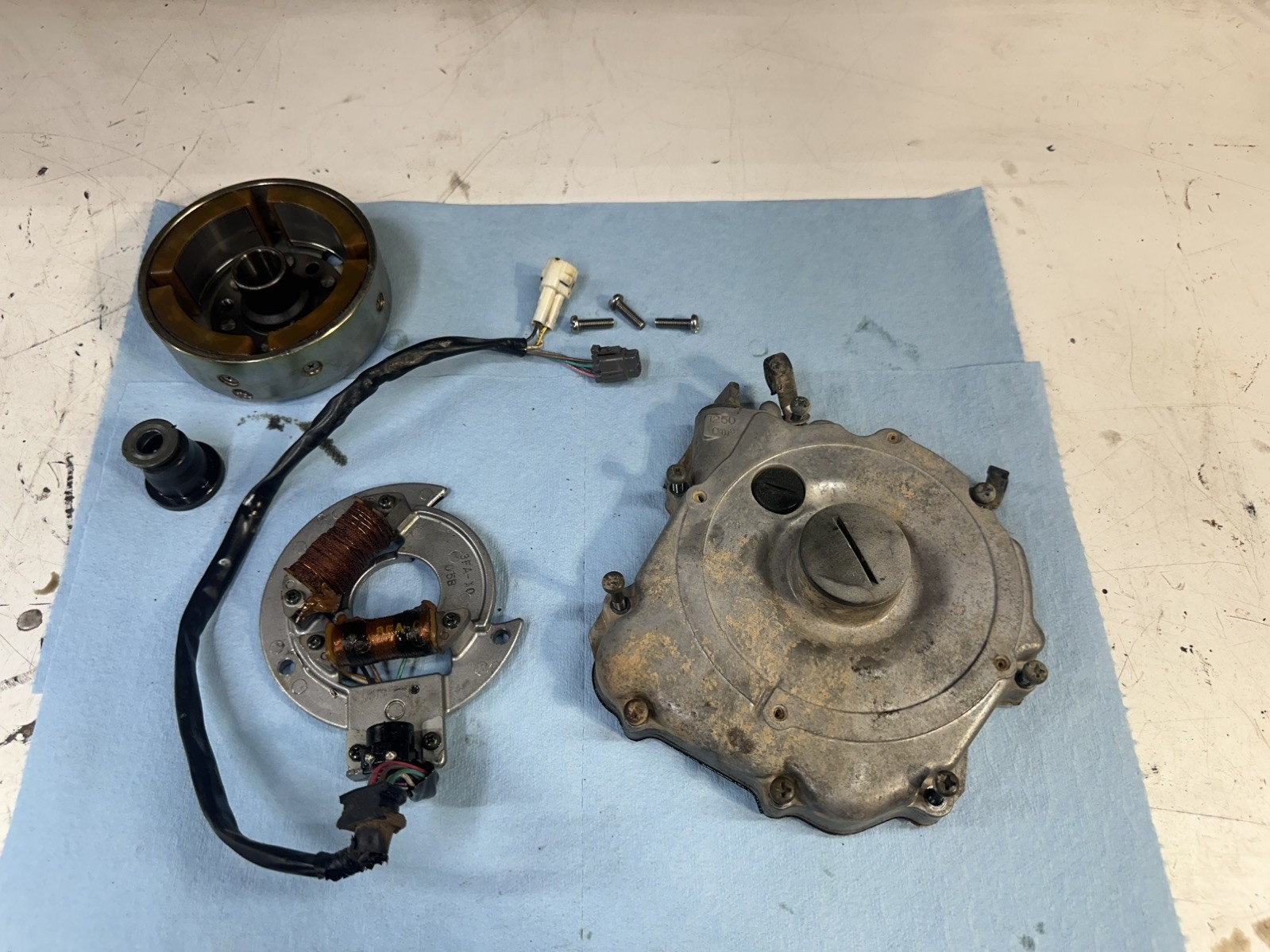 1989-2004 Yamaha Breeze 125 Stator Magneto OEM stator and cover 1989-2004 Yamaha Breeze 125 Stator Magneto OEM stator and cover