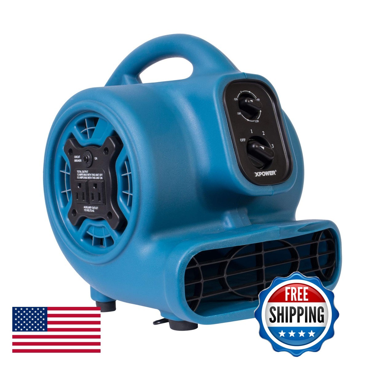 XPOWER P-230AT Mini Mighty 1/4 HP 925 CFM Centrifugal Air Mover Carpet Dryer XPOWER P-230AT Mini Mighty 1/4 HP 925 CFM Centrifugal Air Mover Carpet Dryer