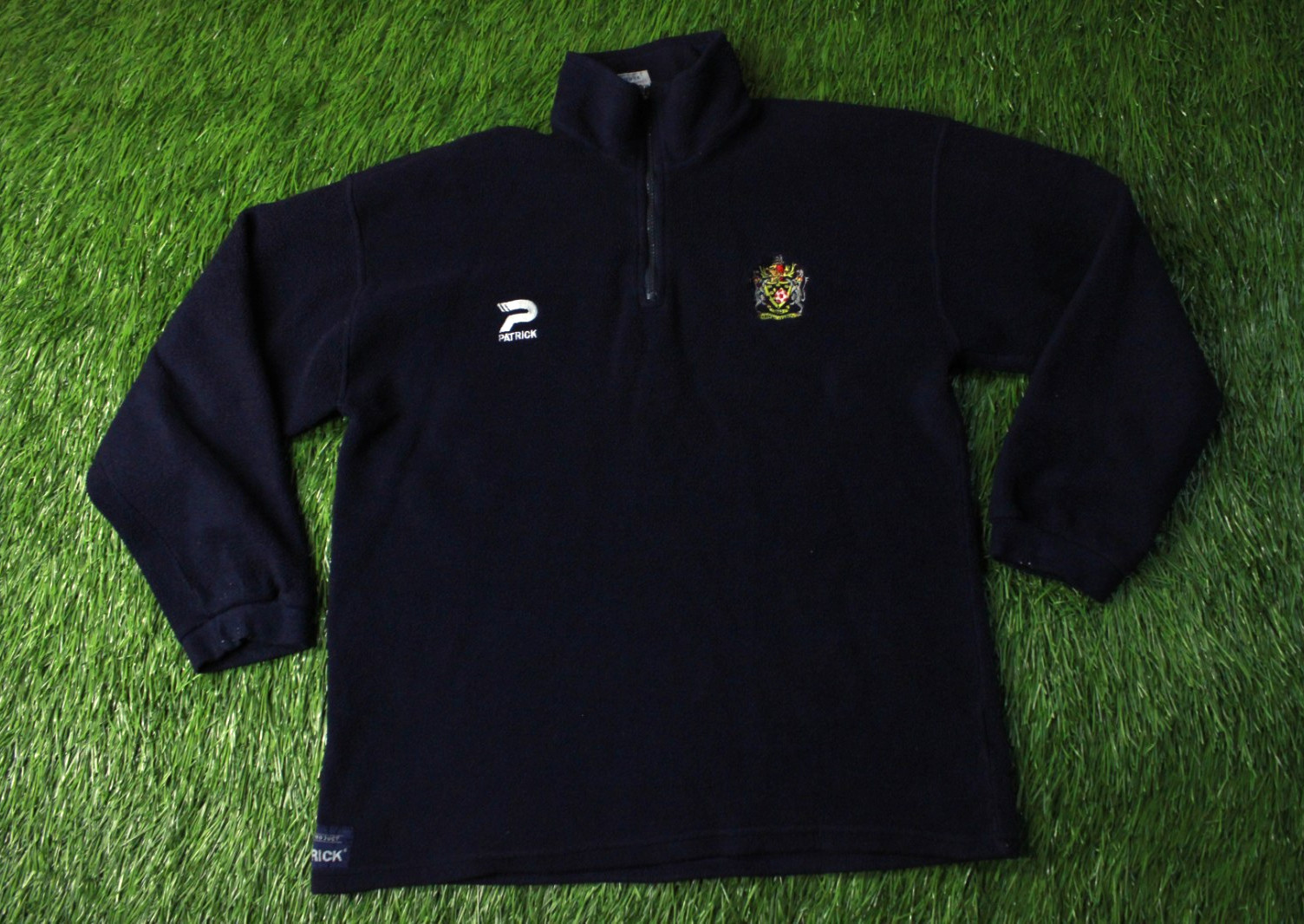 STOCKPORT COUNTY 2001/2002 VTG FOOTBALL ZIP FLEECE SWEATSHIRT TRAINING PATRICK L
