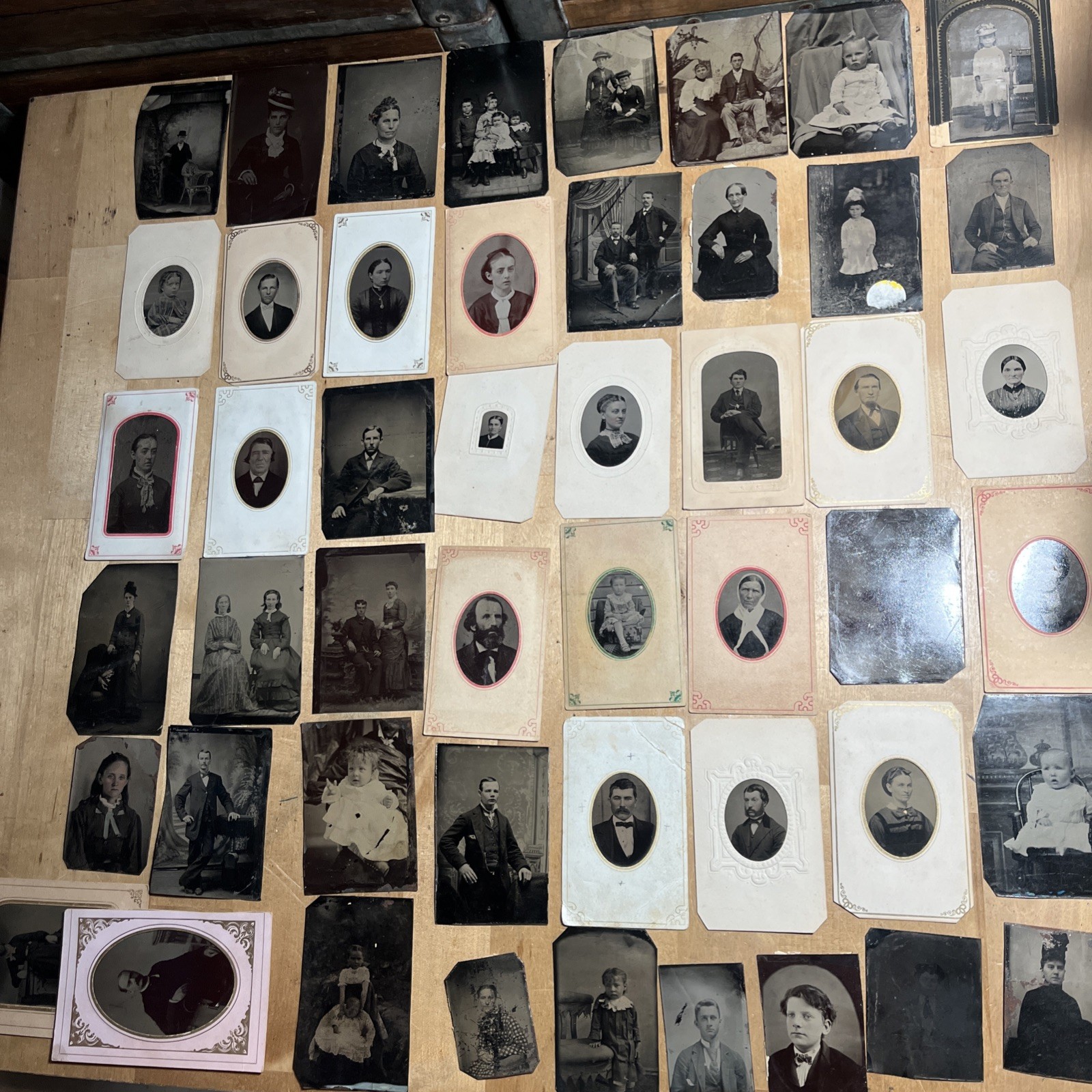 49 Antique Victorian Tintype Photos Lot Men & Women & Kids - Z2