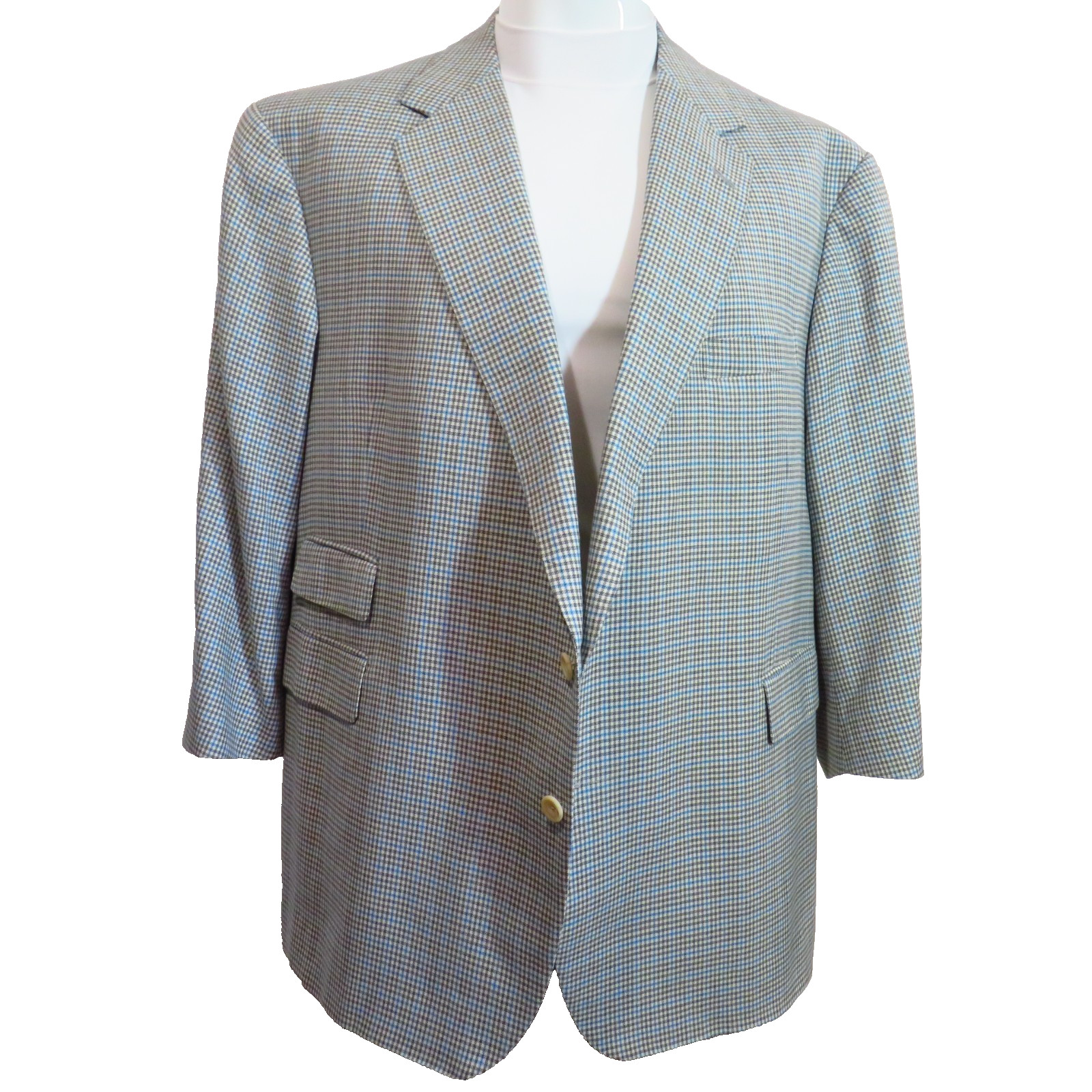 Fallan Harvey London Vintage Bespoke Sport Coat Mens-54 Regular Gray/Blue Check Fallan Harvey London Vintage Bespoke Sport Coat Mens-54 Regular Gray/Blue Check