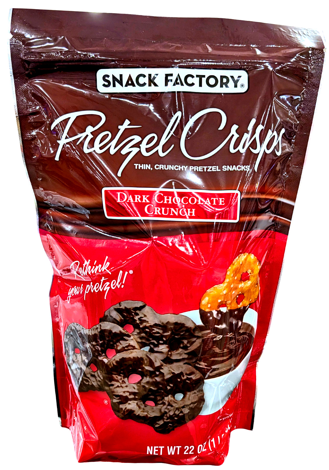 Snack Factory Dark Chocolate Crunch Pretzel Crisps 20 Oz EXP 03/2027