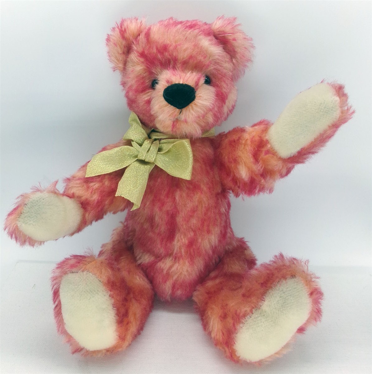 Bright Pink Mohair Teddy Bear Jointed 14\