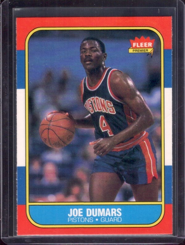 JOE DUMARS 1986-87 Fleer #27 Rookie RC Detroit Pistons JOE DUMARS 1986-87 Fleer #27 Rookie RC Detroit Pistons