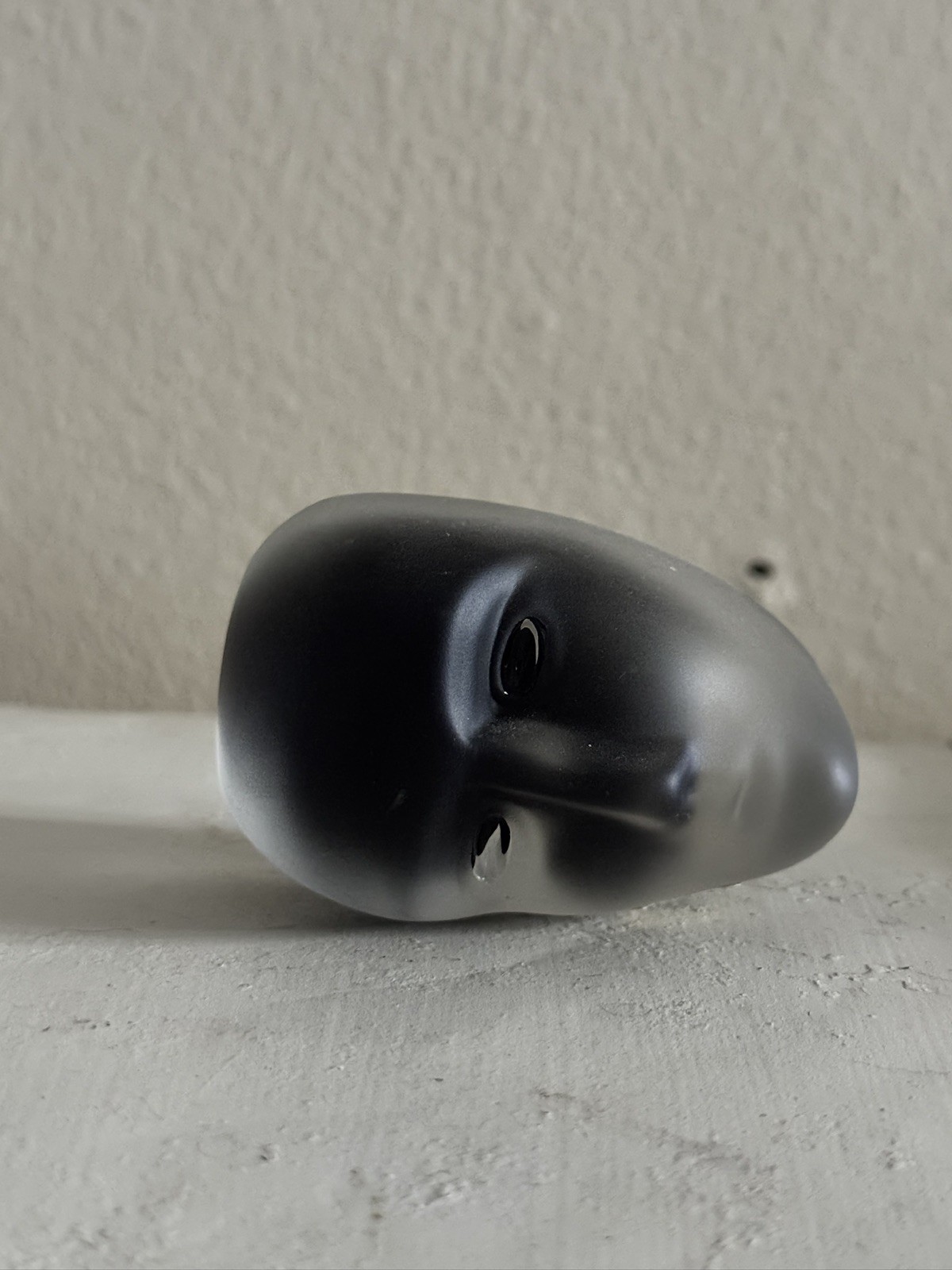 Vintage Kosta Boda Brains Glass Face Sculpture Paperweight Sweden Bertil Vallien