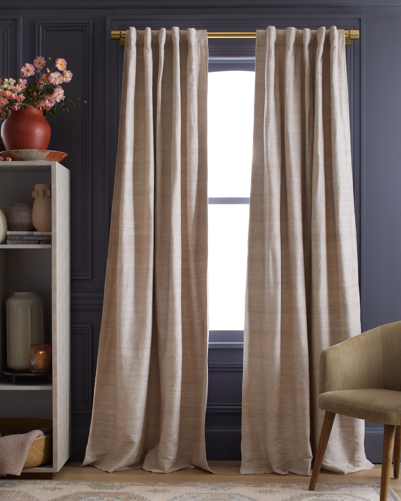 NWOT Quince Raw Silk Sand Single Panel Room Darkening Curtain Panels 48”x96” NWOT Quince Raw Silk Sand Single Panel Room Darkening Curtain Panels 48”x96”