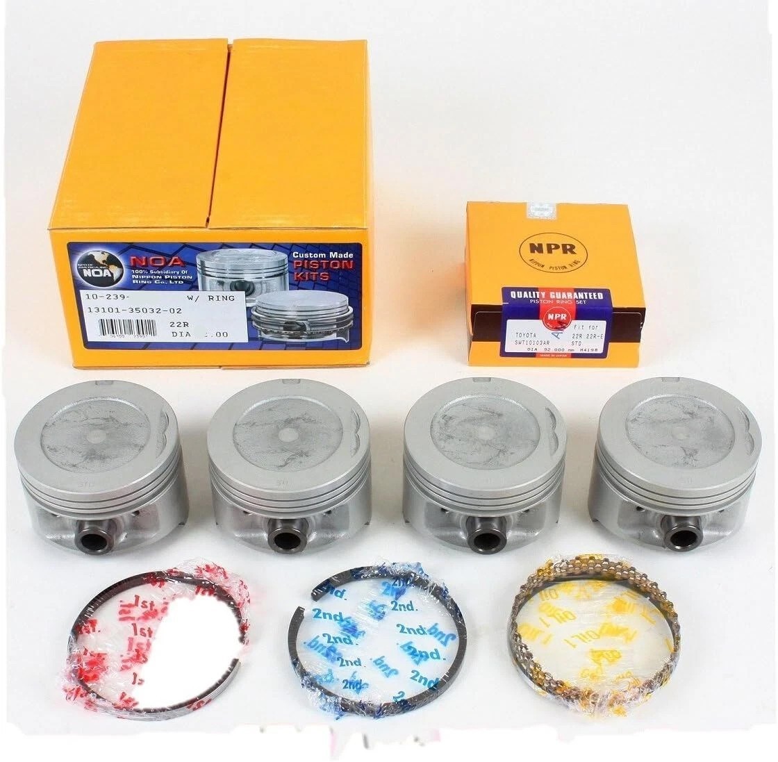 NPR Pistons+Rings Kit for 1985-1995 Toyota Truck Celica 2.4L 22R/22RE .020
