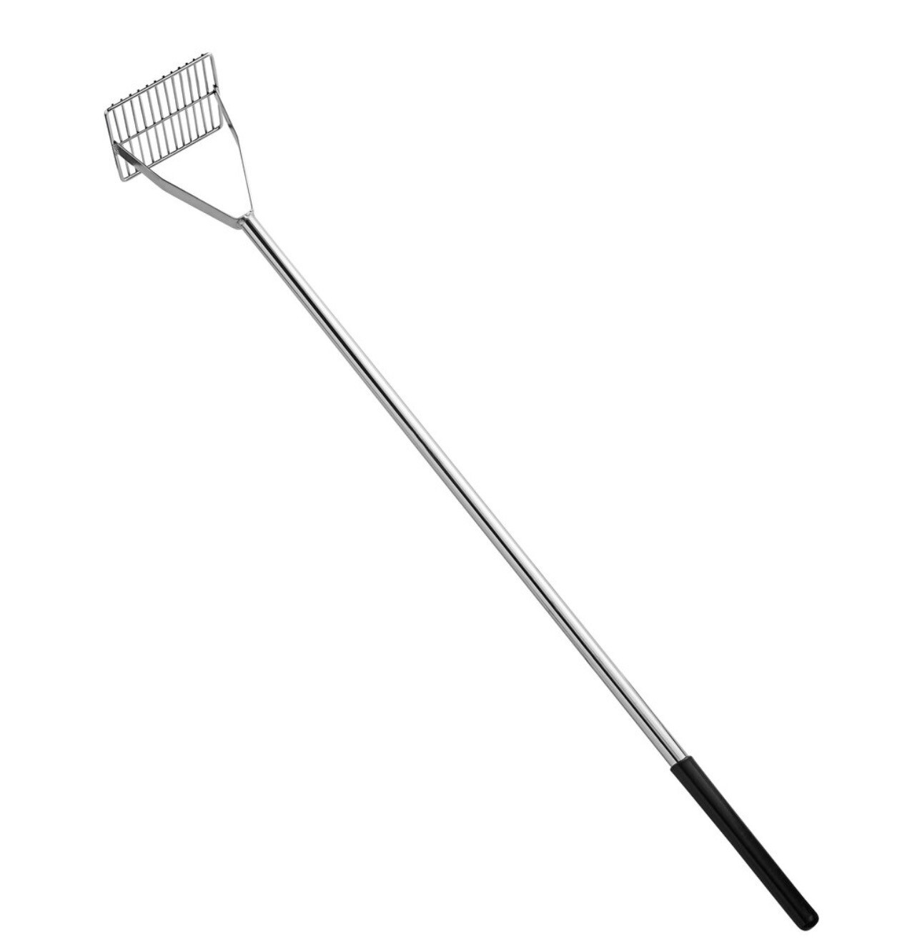 Chrome Plated Square-Faced Potato Masher with Soft Grip Handle, 48 in