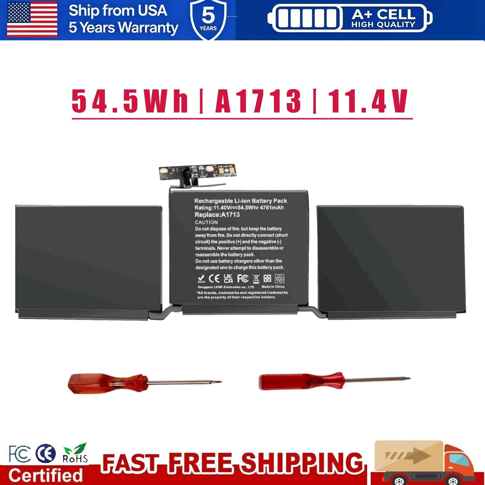 A1713 A1708 Battery for Apple MacBook Pro Retina 13