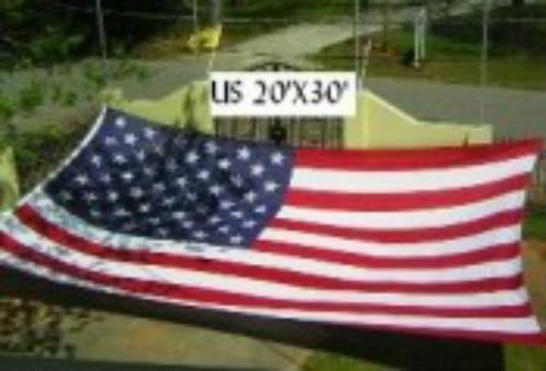 20x30 FT Embroidered Sewn USA American 600D Nylon HUGE Flag 20'x30'
