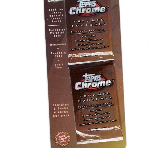 1997 Topps Chrome NFL Football TWO (2) Sealed Blister Pack Of 2 Packs (16 Cards)