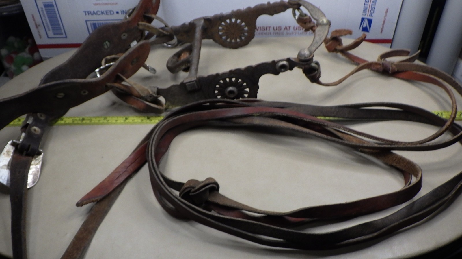 Rare Vintage Horse Bit Sterling Overlay E Garcia Mullen Cricket Wagon Wheel