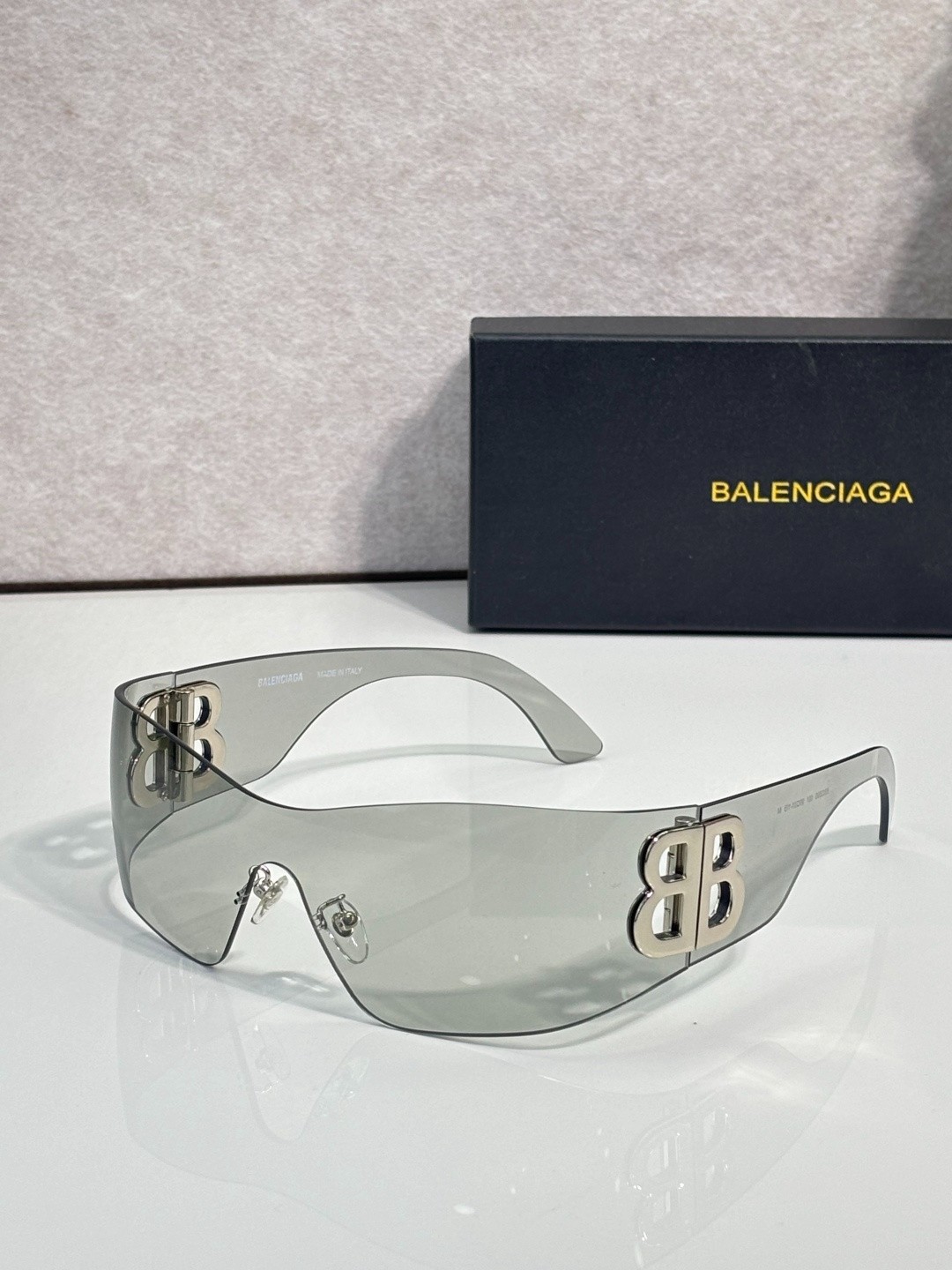 Balenciaga BB0359S Rimless Shield Fashion Sunglasses 99-01-115