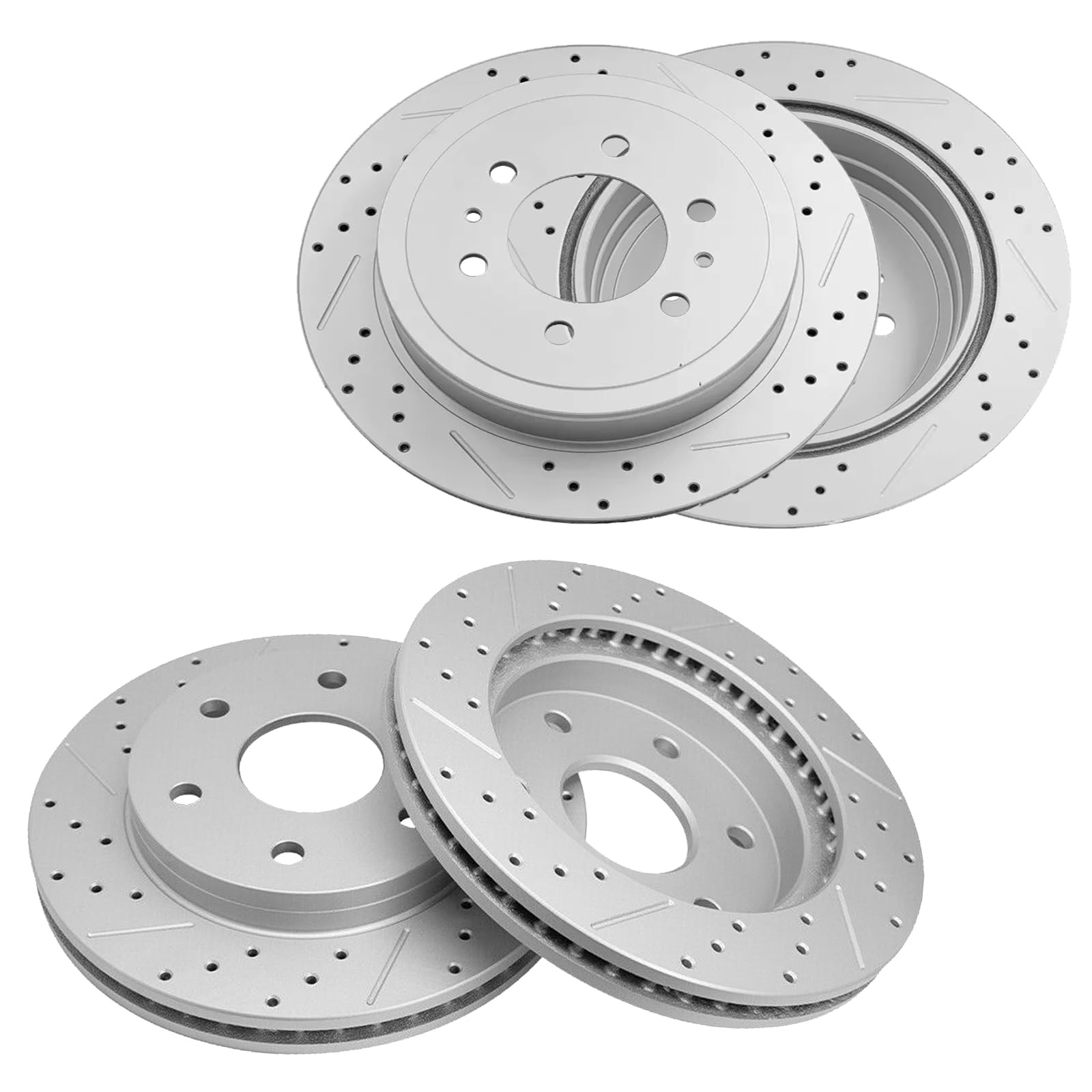 Drilled Slotted Rotors 12.99/13.66 for 04-08 F-150&06-08 Mark LT 54109 54111 4WD
