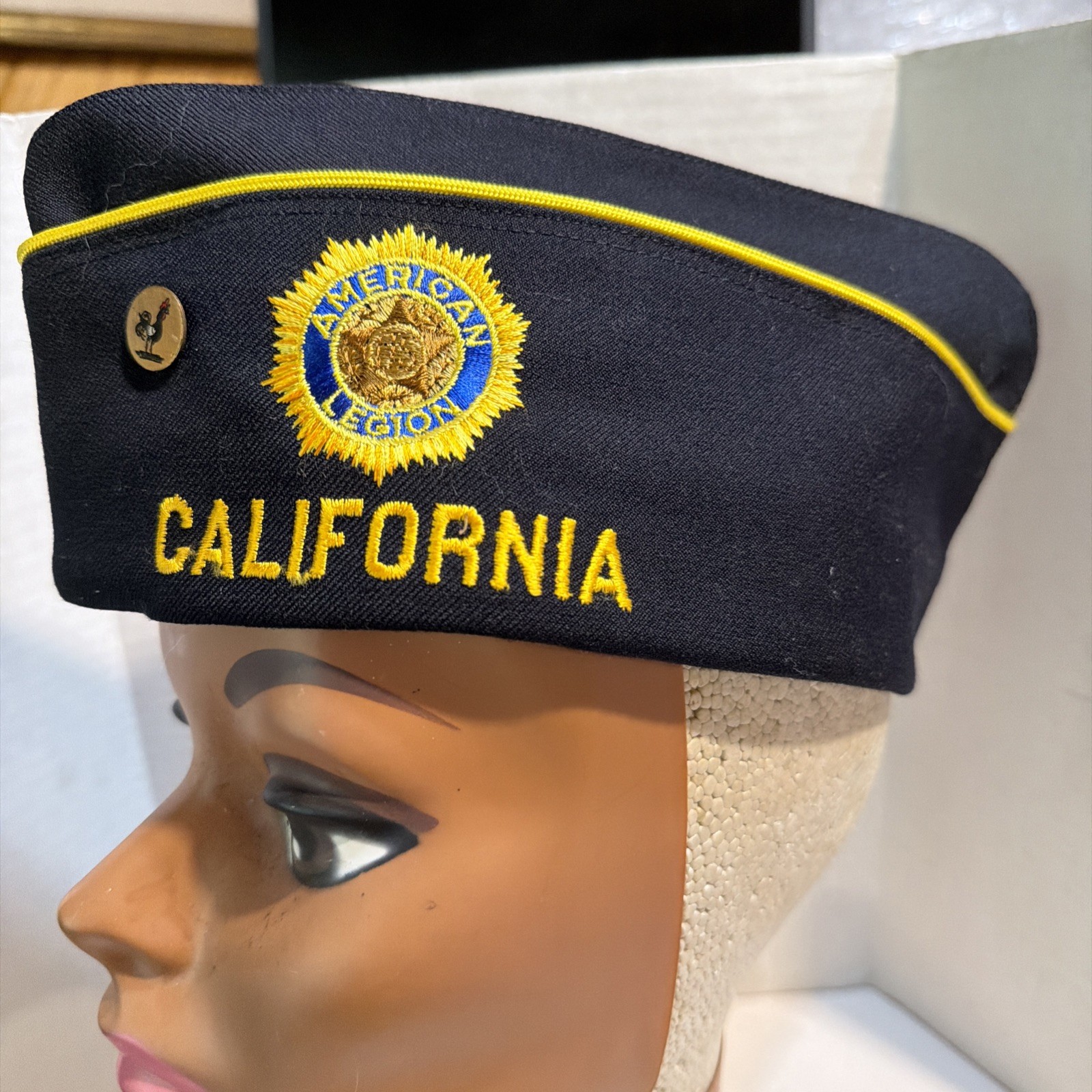 Vintage Wolf Brown American Legion Garrison Cap Hat California South Gate 335 