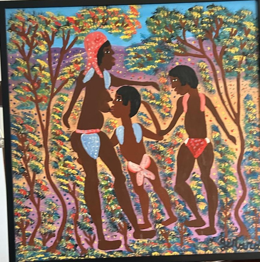 Haitian Painting by Gerard Fortune  24x24,  signed, framed