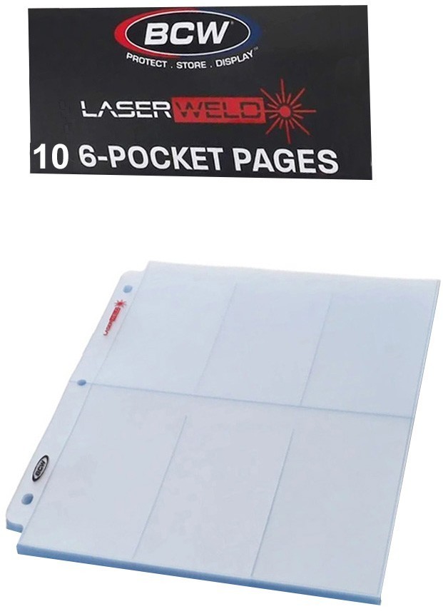 10 BCW 6-Pocket Laserweld Card Pages Sports Widevision Gameday Sheets Protector 10 BCW 6-Pocket Laserweld Card Pages Sports Widevision Gameday Sheets Protector