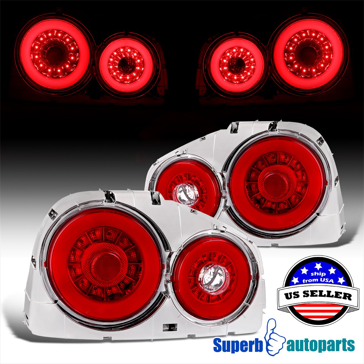 For 1999-2002 Nissan Skyline GT R34 LED Red Tail Lights Brake Lamps Rear Pair For 1999-2002 Nissan Skyline GT R34 LED Red Tail Lights Brake Lamps Rear Pair