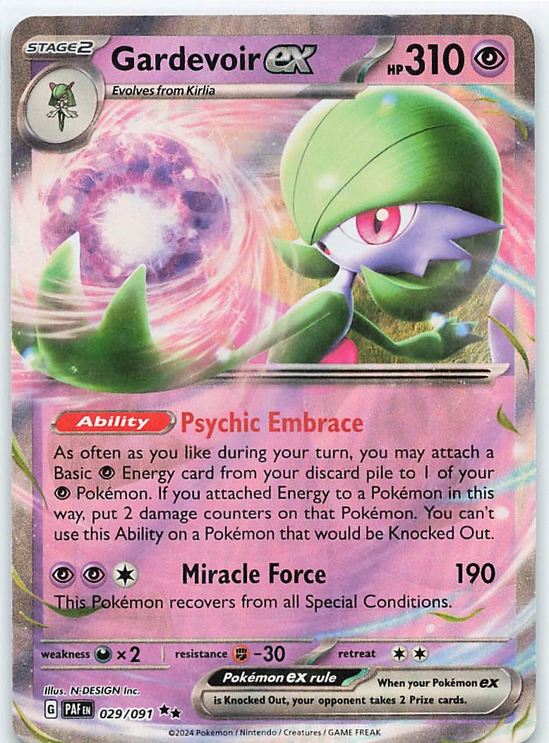 Gardevoir ex Holo Double Rare SV: Paldean Fates 029/091 NM