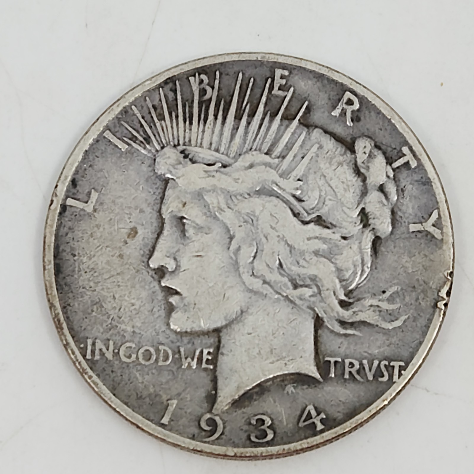 1934-D Peace Silver Dollar $1 Better Date 90% Silver Denver Mint Circulated