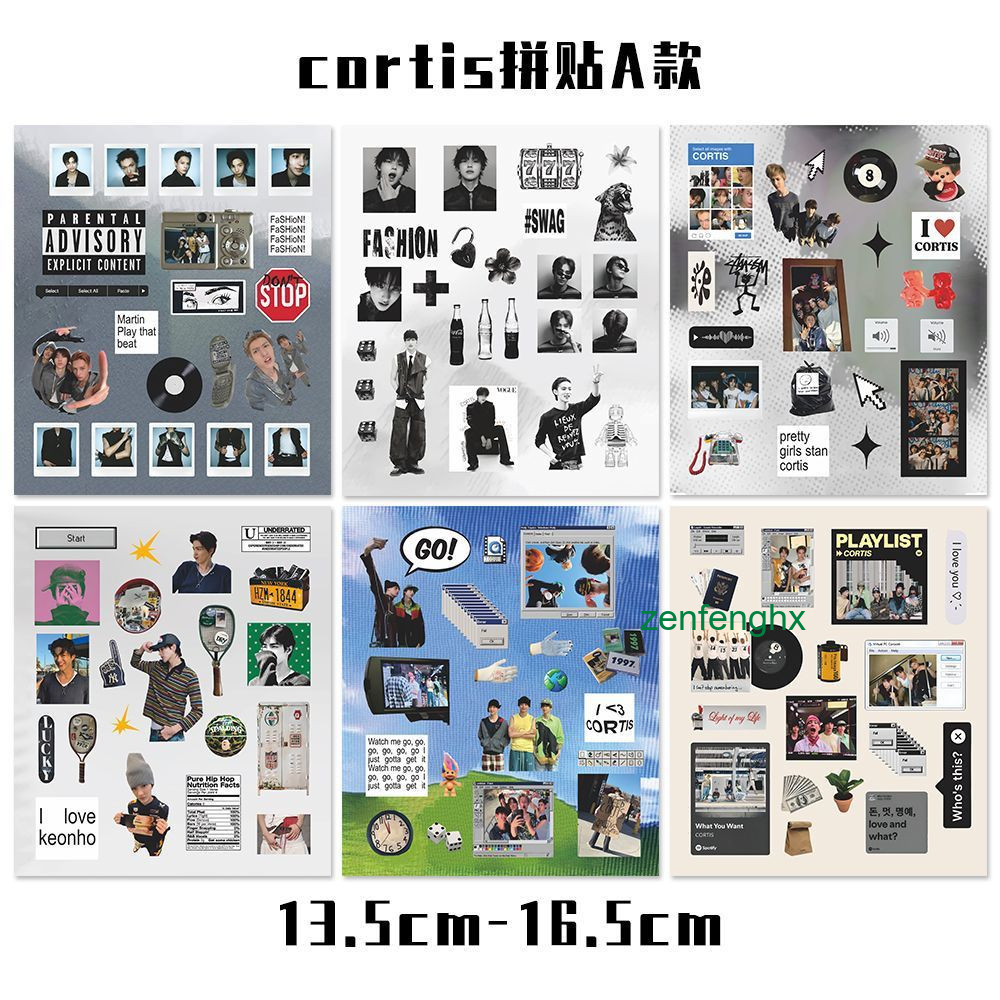 6Pc/set Hot Cortis goods JAMES JUHOON KEONHO Journal Decorative stickers paster