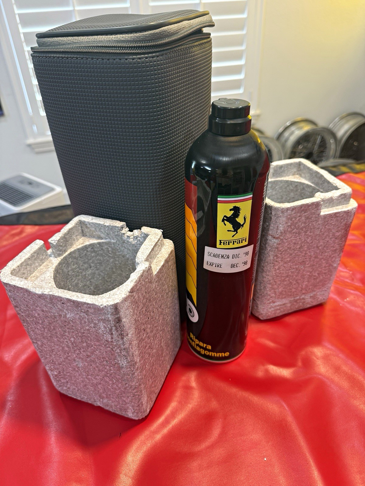 Ferrari Tire Inflator Canister with Case 550 575 355 348 Ferrari Tire Inflator Canister with Case 550 575 355 348