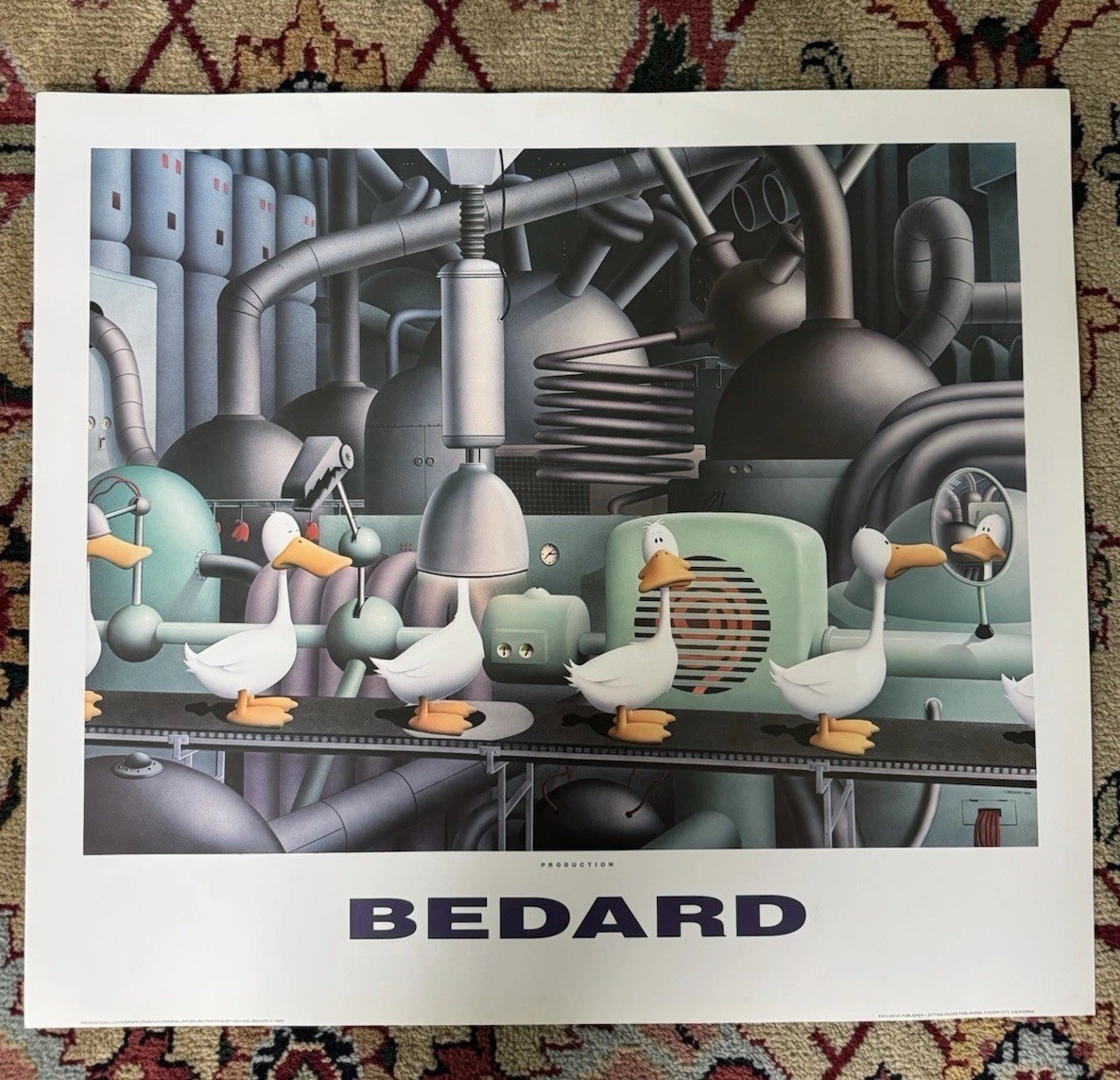 Michael Bedard - “Production” art print Litho Rare Vintage 1988 - 21x24 Michael Bedard - “Production” art print Litho Rare Vintage 1988 - 21x24