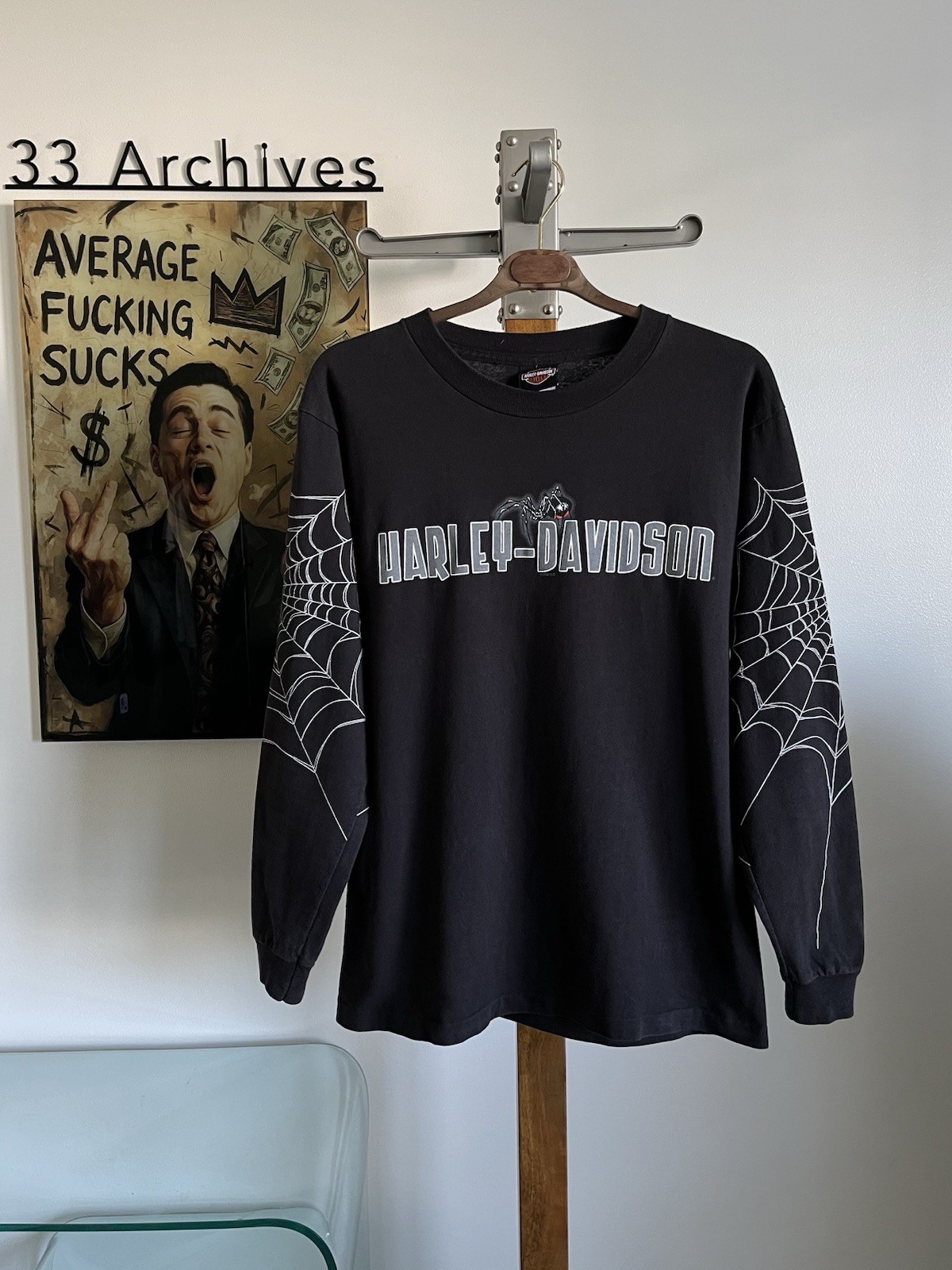 Pristine Vintage 2003 Harley Davidson Spiderweb Long Sleeve AUTHENTIC - Size M