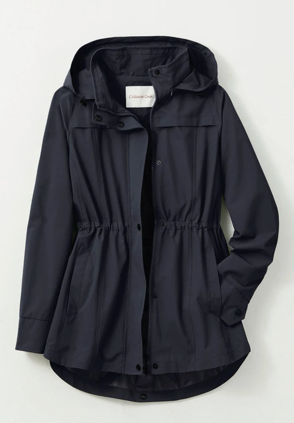 NEW COLDWATER CREEK BLACK PACK-IT RAIN RESISTANT JACKET SIZE M