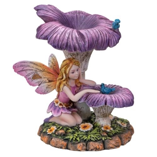 FAIRY RESTING UNDER FLOWER - 6 INCH FAIRY RESTING UNDER FLOWER - 6 INCH
