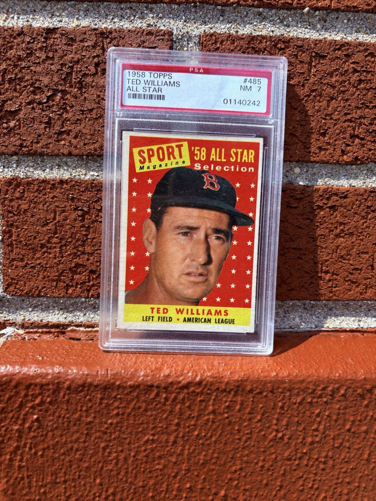 1958 Topps Ted Willams All Star #485 NM PSA 7 01140242 1958 Topps Ted Willams All Star #485 NM PSA 7 01140242