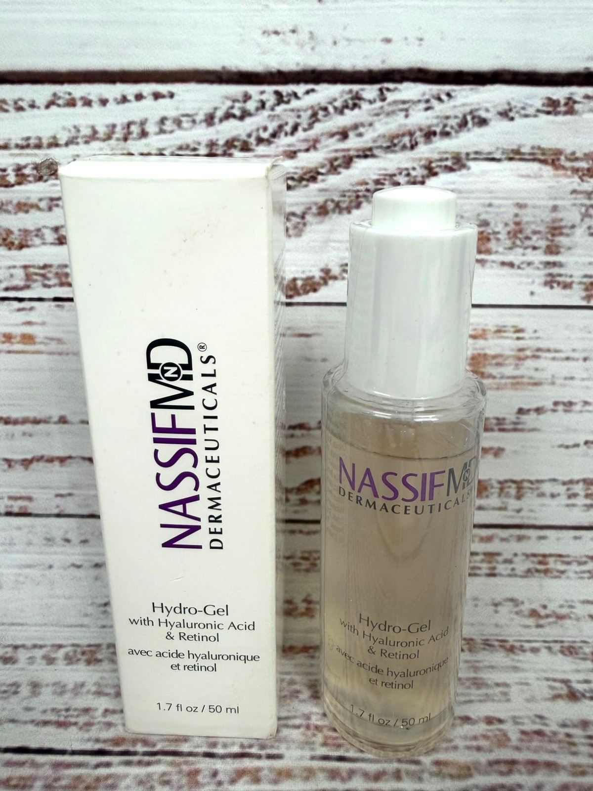 NassifMD Dermaceuticals Hydro-Gel With Hyaluronic Acid & Retinol 1.7 Fl Oz New