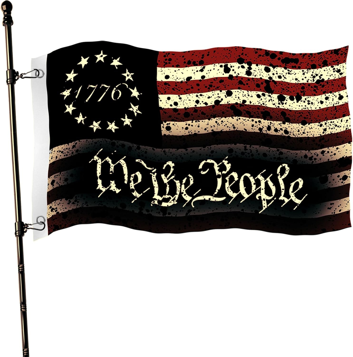 We the People 1776 Flag 3X5 Outdoor Double Sided with 2 Grommets for outside Hou We the People 1776 Flag 3X5 Outdoor Double Sided with 2 Grommets for outside Hou