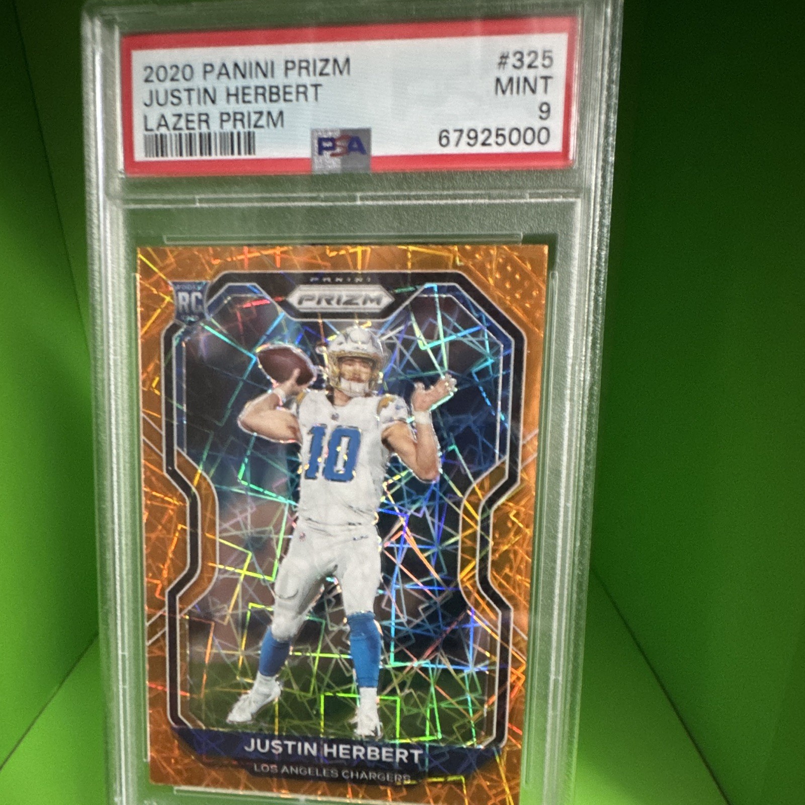 🔥🔥2020 Panini Prizm Justin Herbert **ROOKIE Lazer Prizm PSA 9** Chargers