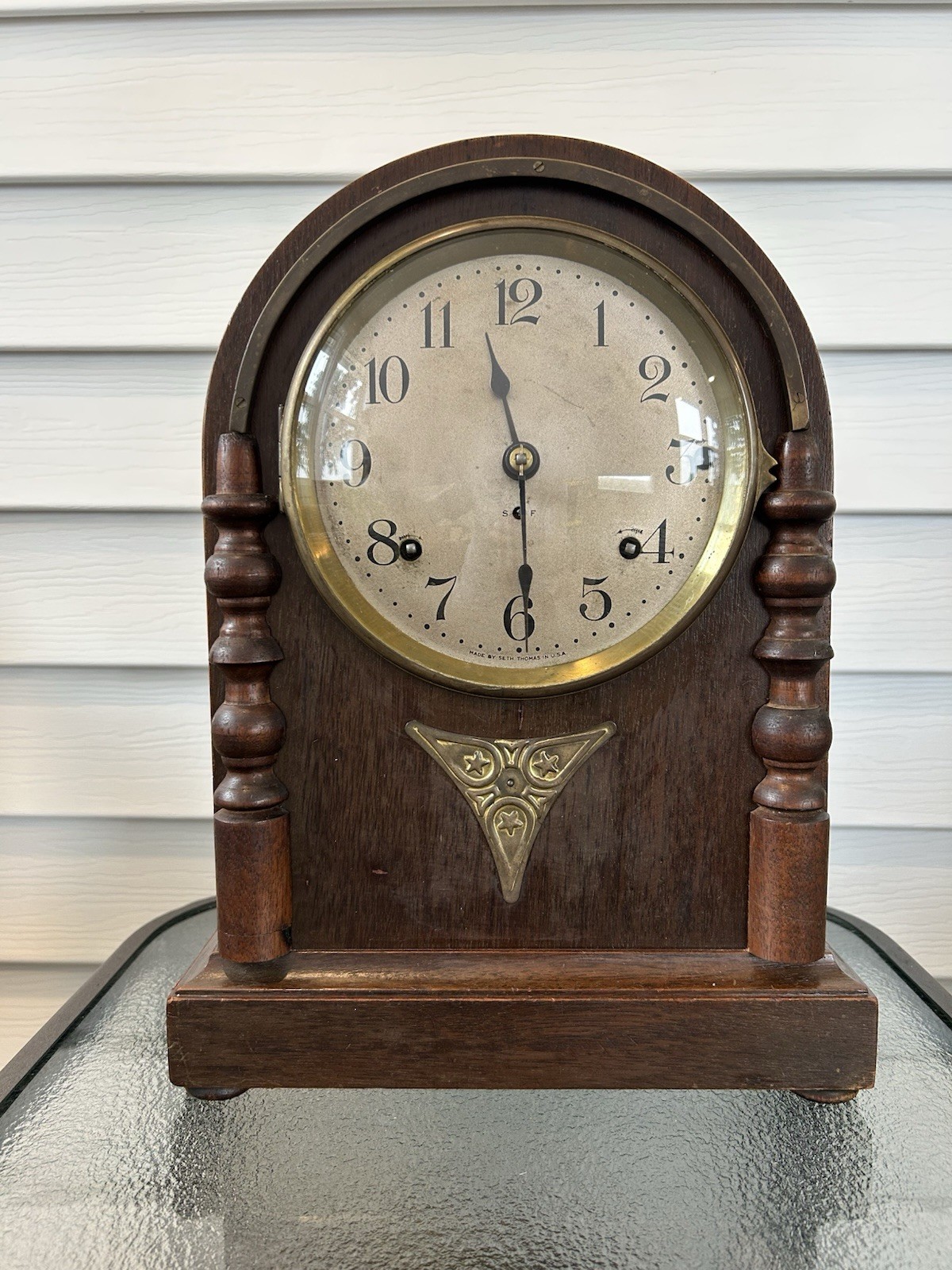 Seth Thomas Arched Top Mantel Clock Sonora 4 Bell Chime Seth Thomas Arched Top Mantel Clock Sonora 4 Bell Chime