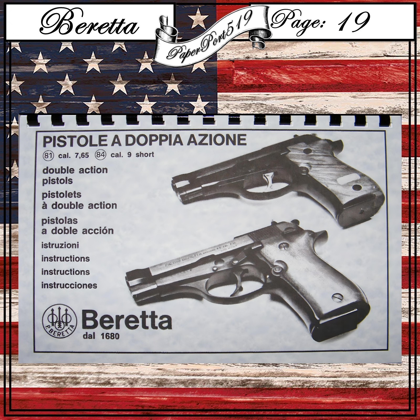 BERETTA Model 81 & 84 Double Act Pistol Owners  Manual
