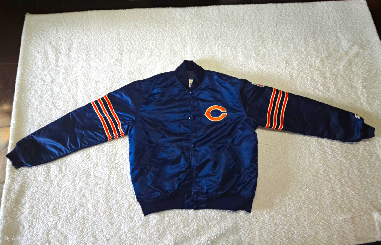 Vintage Starter Chicago Bears Satin Varsity Jacket w/ NFL Shield Patch
