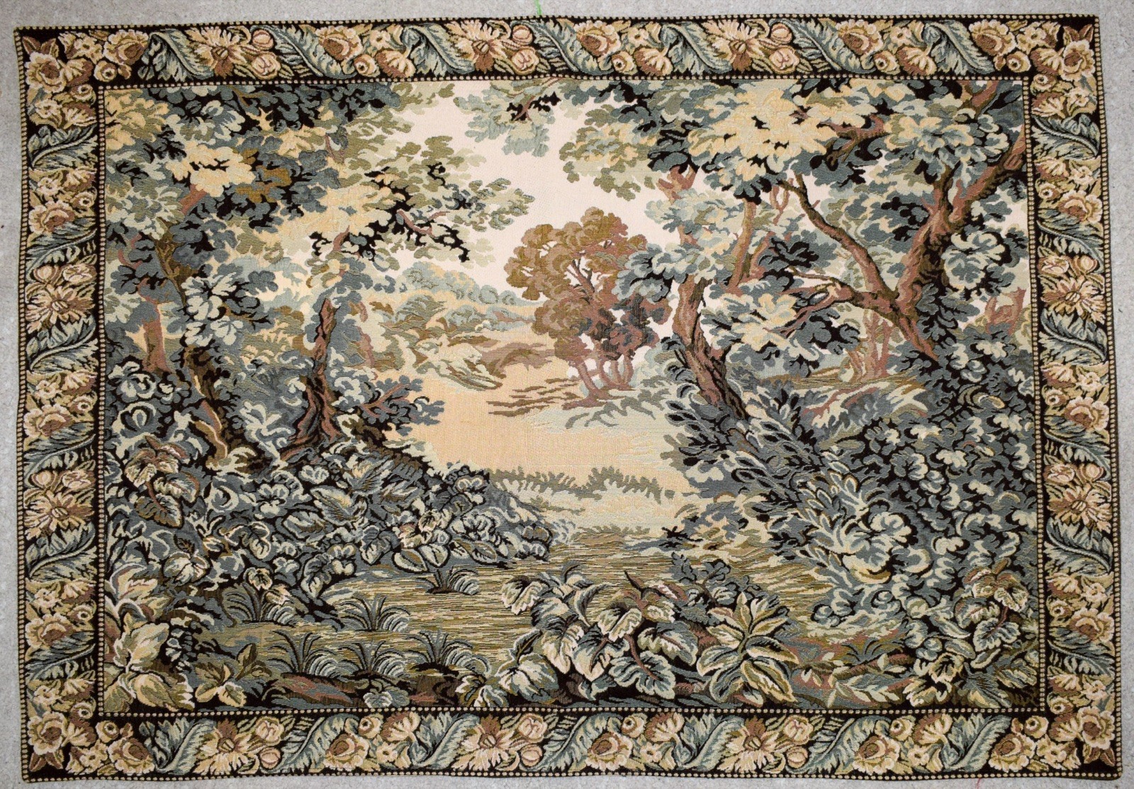 Verdure Tapestry Wall Hanging 3.1 FT Green Forest Landscape Egyptian Gobelin