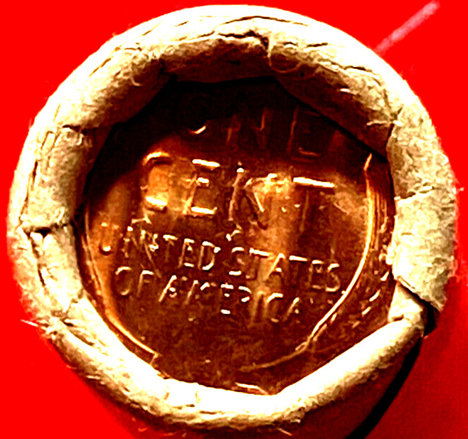 TAIL / TAIL 1 OBW BU LINCOLN WHEAT PENNY ROLL YEARS UNKNOWN OLD VINTAGE WRAPPER TAIL / TAIL 1 OBW BU LINCOLN WHEAT PENNY ROLL YEARS UNKNOWN OLD VINTAGE WRAPPER