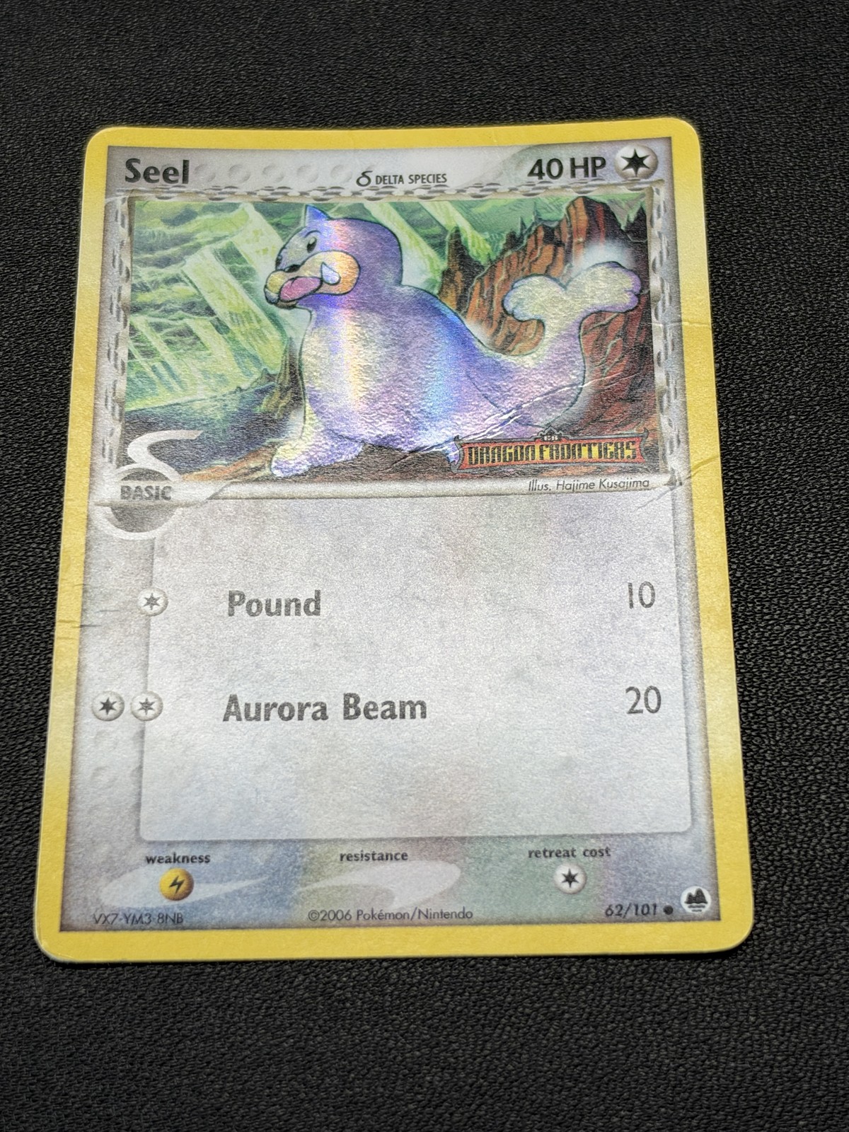 2006 EX Dragon Frontiers Seel (Delta Species) #62/101 Reverse Holo, stamped