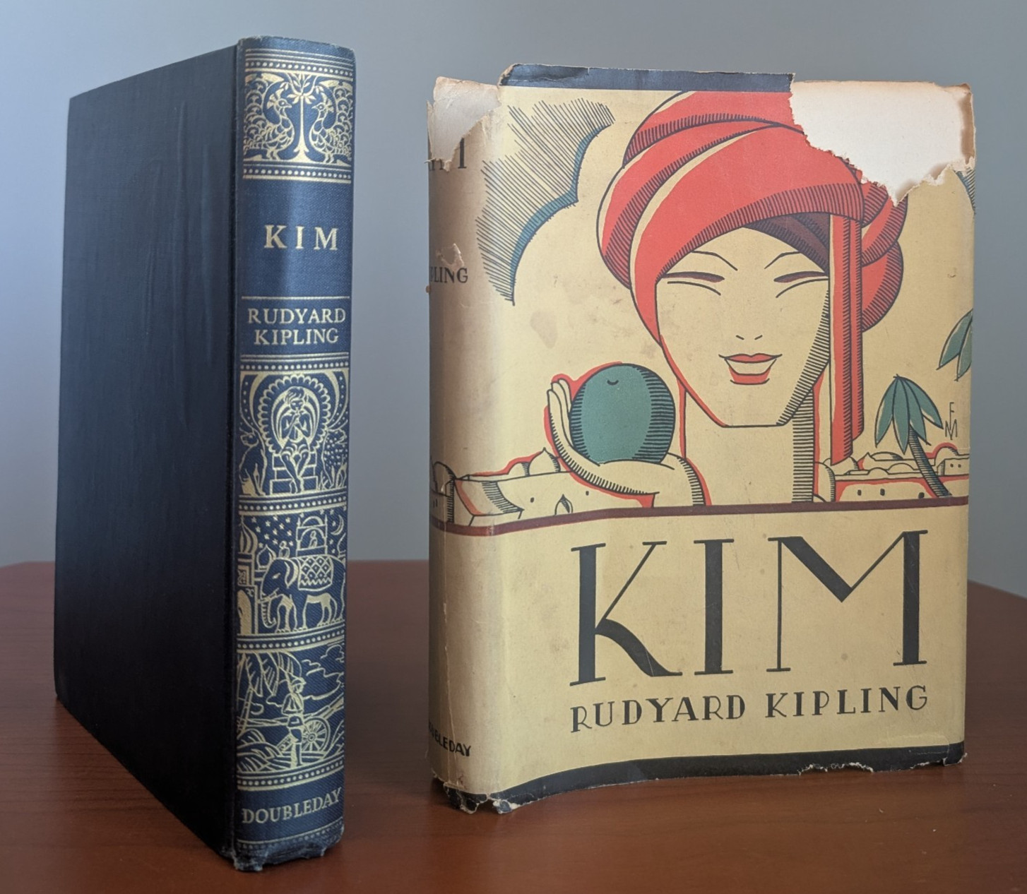 1901 Kim Rudyard Kipling Vintage Doubleday Hardcover Illustrated w Dust Jacket