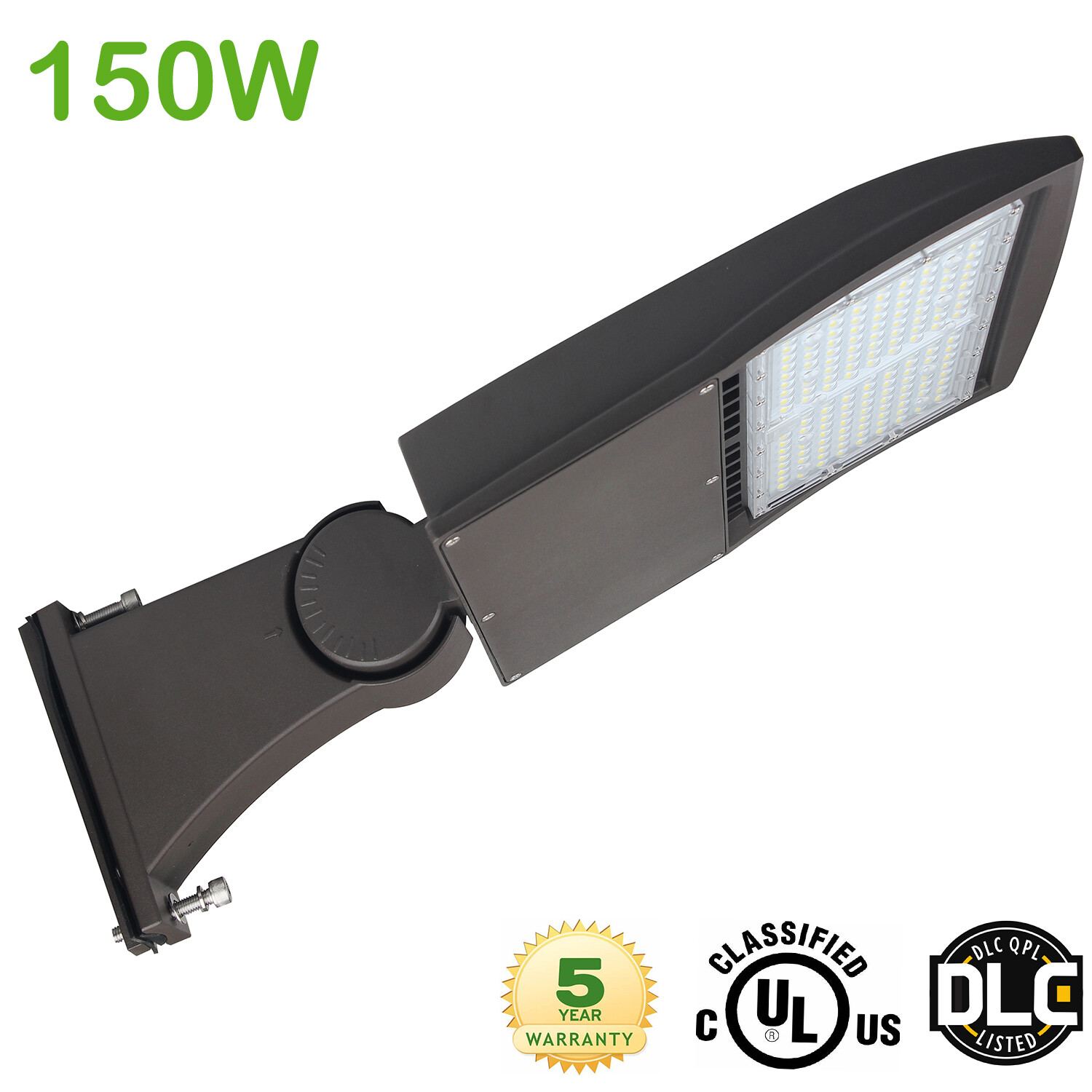 150W LED Shoebox Parking Lot Area Light 150W/100W/80W Selectable 5000K UL listed