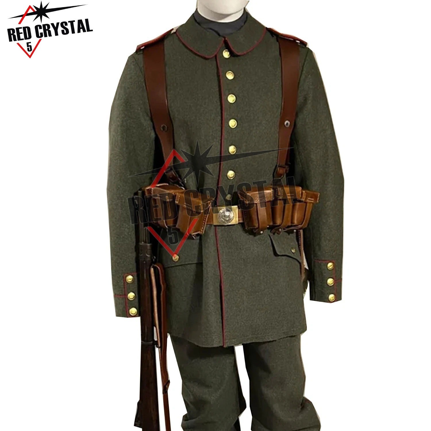 WW1 German Army Uniform Green Wool Uniform Handmade Coat The Great War Coat WW1 German Army Uniform Green Wool Uniform Handmade Coat The Great War Coat