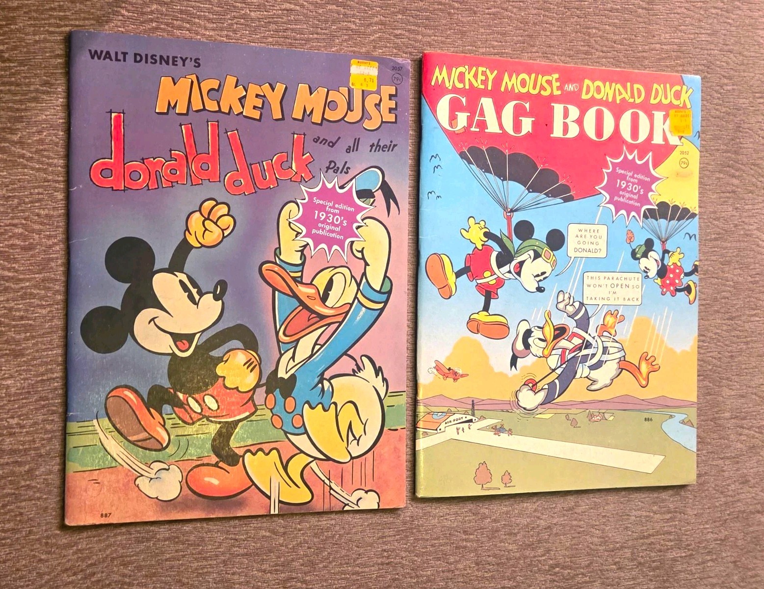 Whitman Disney Mickey Mouse & Donald Duck 2 Gag Books (1937) Whitman Disney Mickey Mouse & Donald Duck 2 Gag Books (1937)