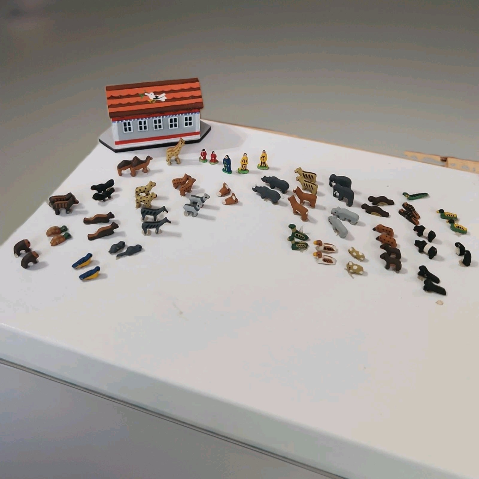 Vintage Artisan Kummerows Noah\'s Ark w STORAGE OPENS Dollhouse Miniature 1:12