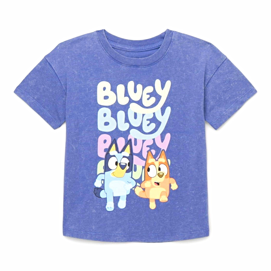 Bluey Unisex Kids 5T Blue Cotton Jersey Graphic T-Shirt Short Sleeve Crew