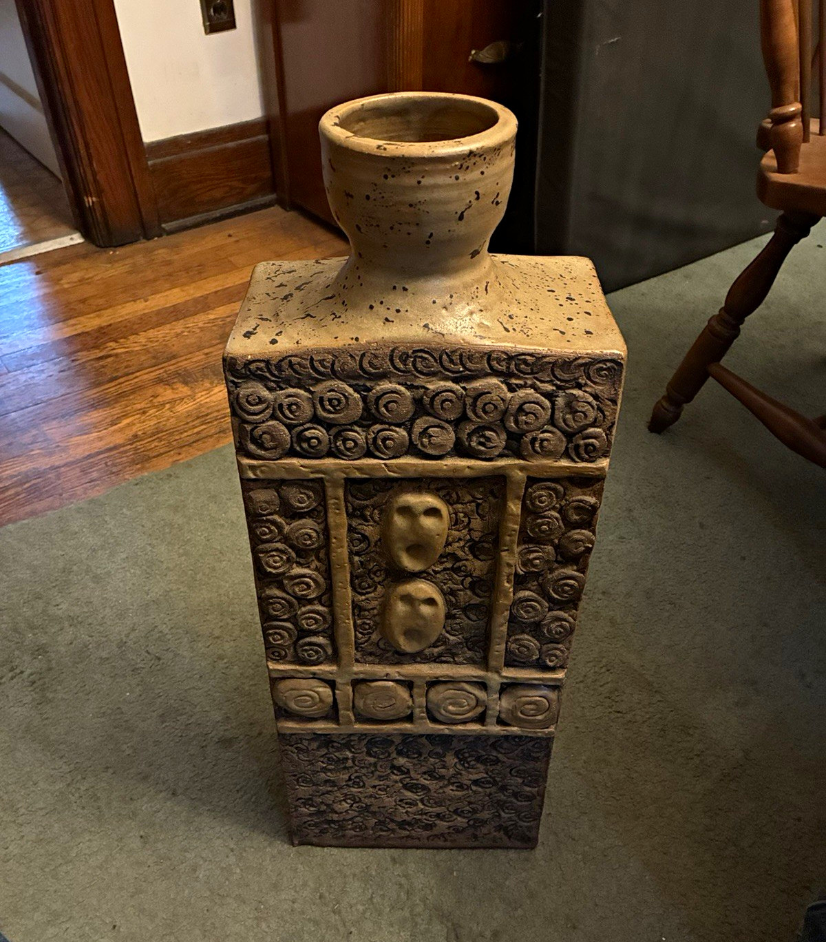 MCM Mid Century Modern Ceramic Floor Vase Textured Abstract Evelyn Ackerman ? MCM Mid Century Modern Ceramic Floor Vase Textured Abstract Evelyn Ackerman ?