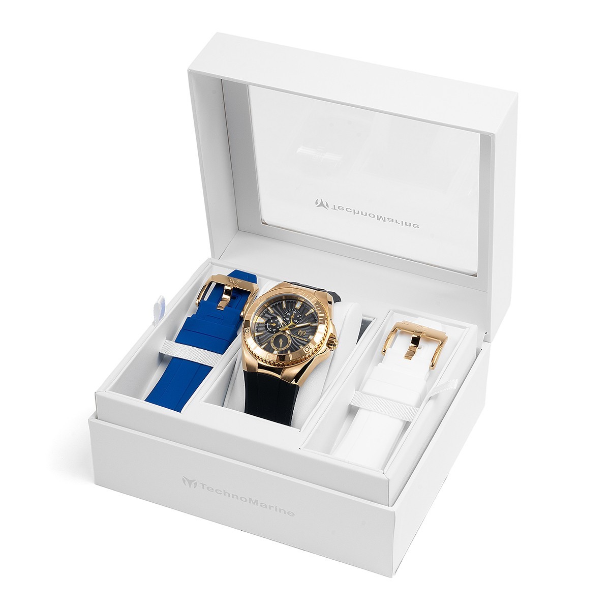 TechnoMarine Men\'s TM-124019 Cruise Original 45mm gold with 3 straps Included.