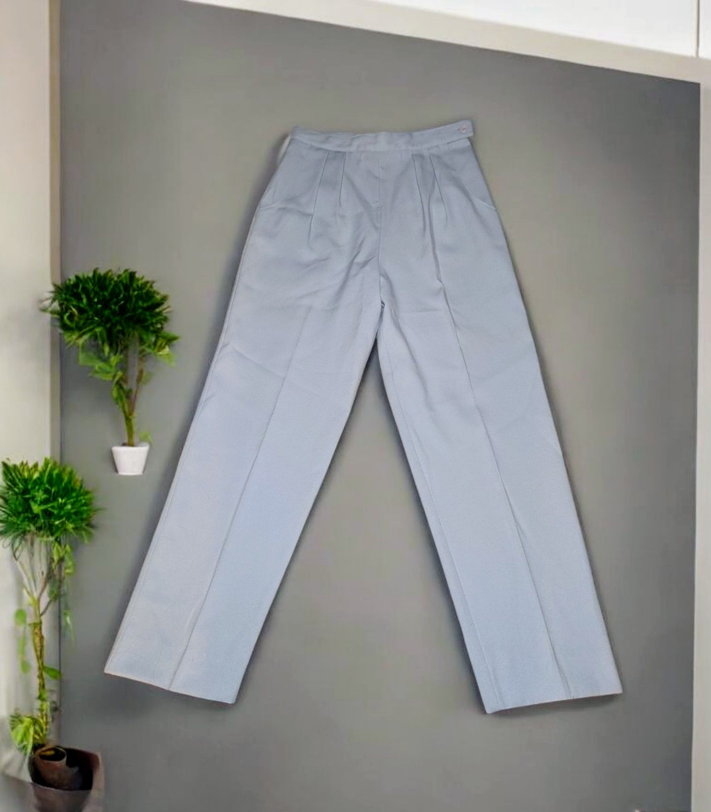 VTG JERRY LEIGH Gray Pleated Dress POLYESTER Pants Slacks 26\