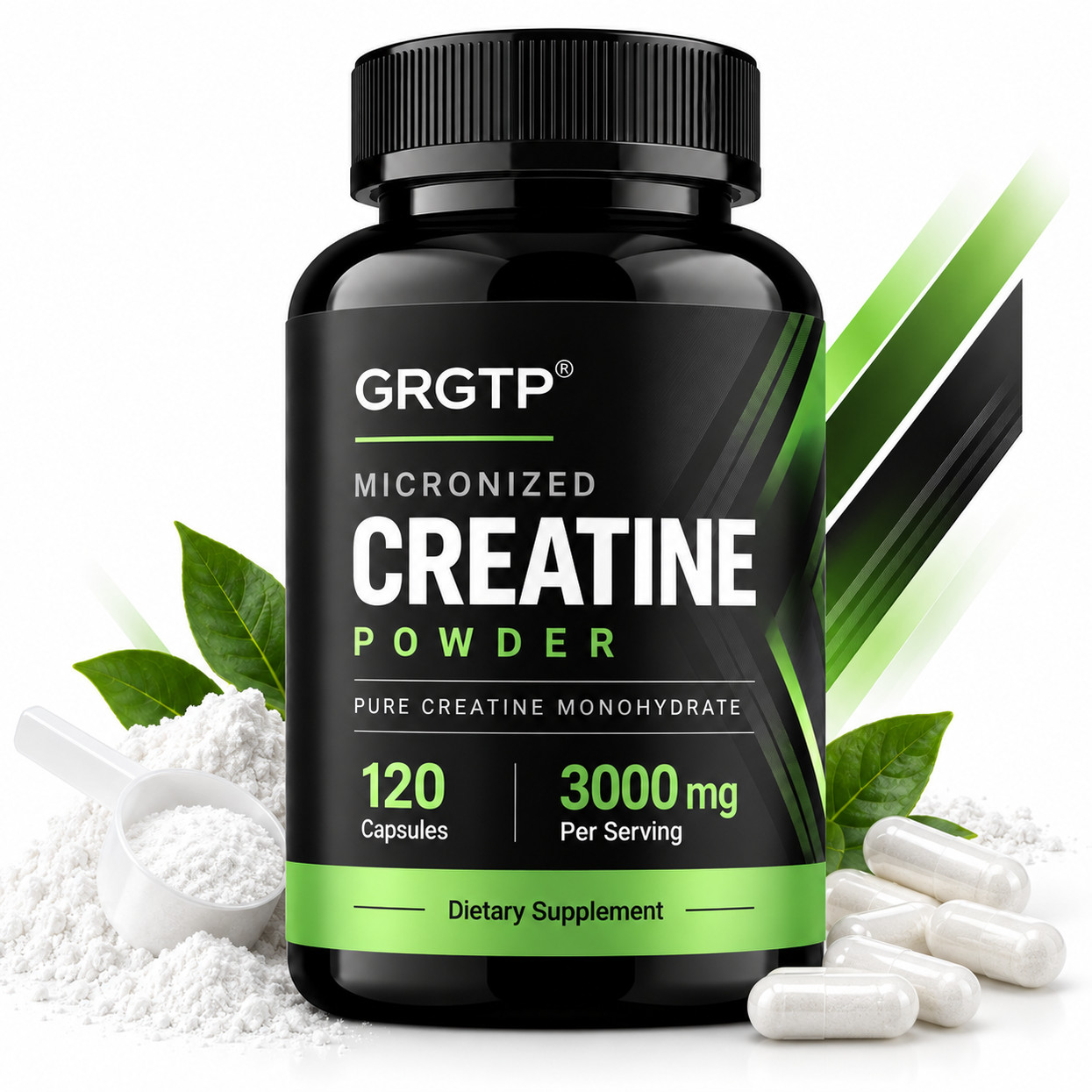 Micronized Creatine Powder 3000mg 120 Capsules Muscle Strength Recovery